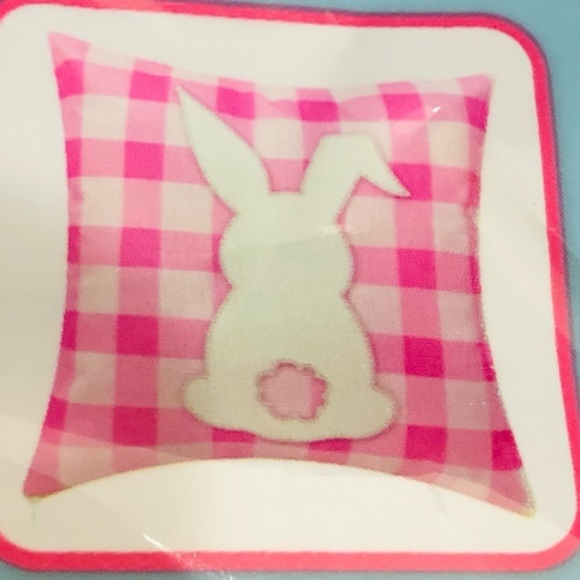 4pack pink & blue checkerboard print Easter bunny spring decor pillowcases new - Picture 4 of 7